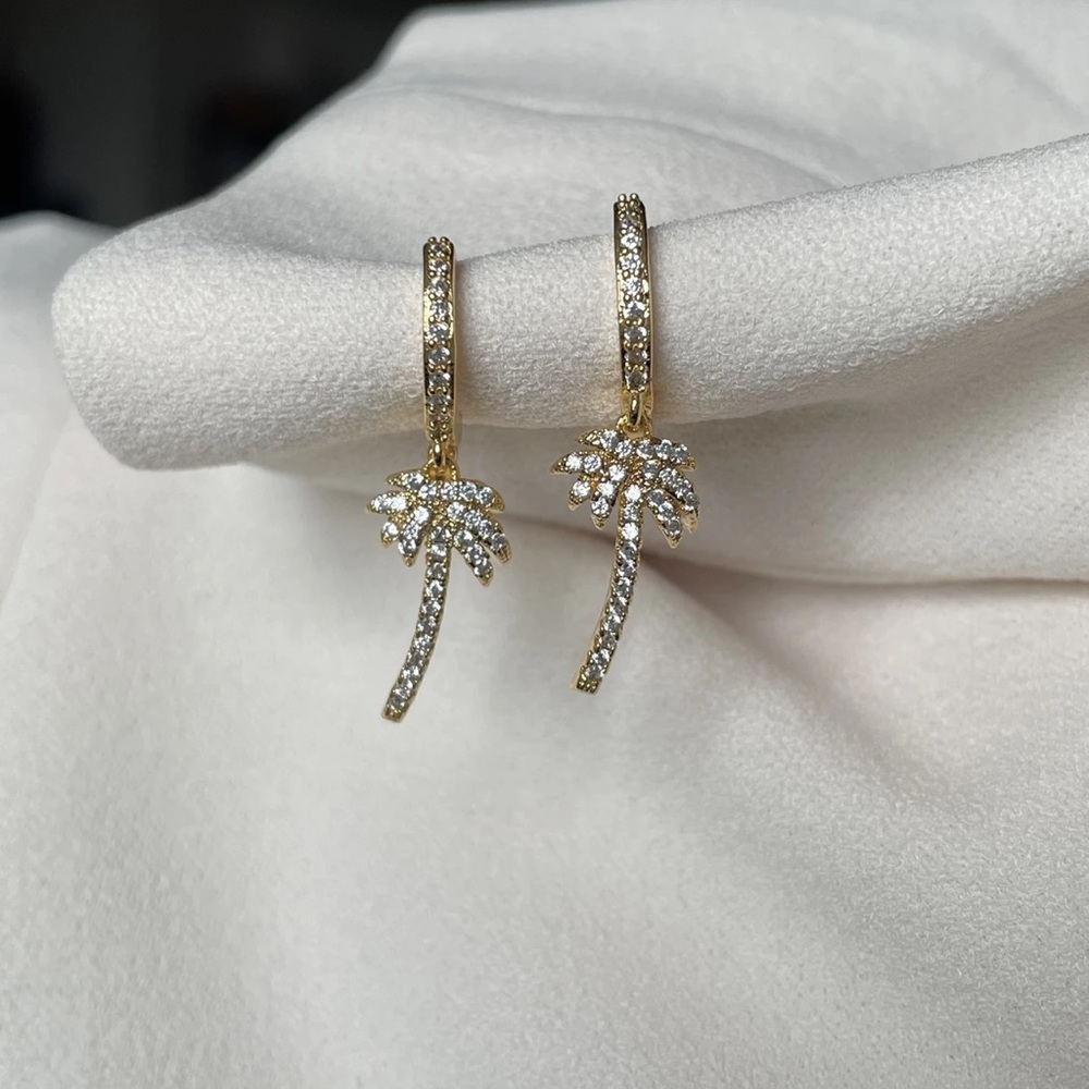 Palm Tree Hoop Earrings